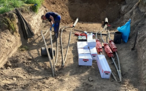 Montage verbindingsmof windpark Duitsland