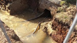 Water in lasgat montage kabelmof